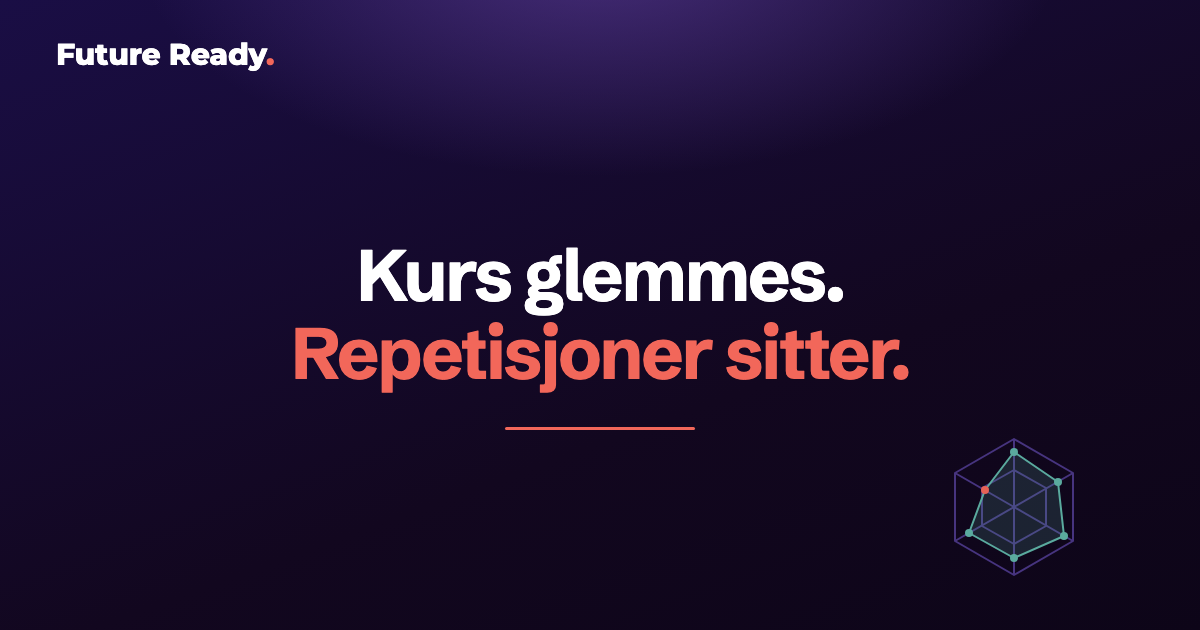 Ferdighetsradar der én akse er markert som gapet som skal trenes.
