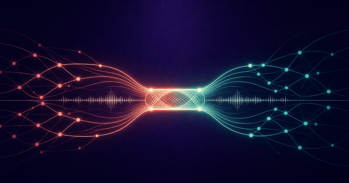 Two conversation networks joining around a shared evidence waveform.