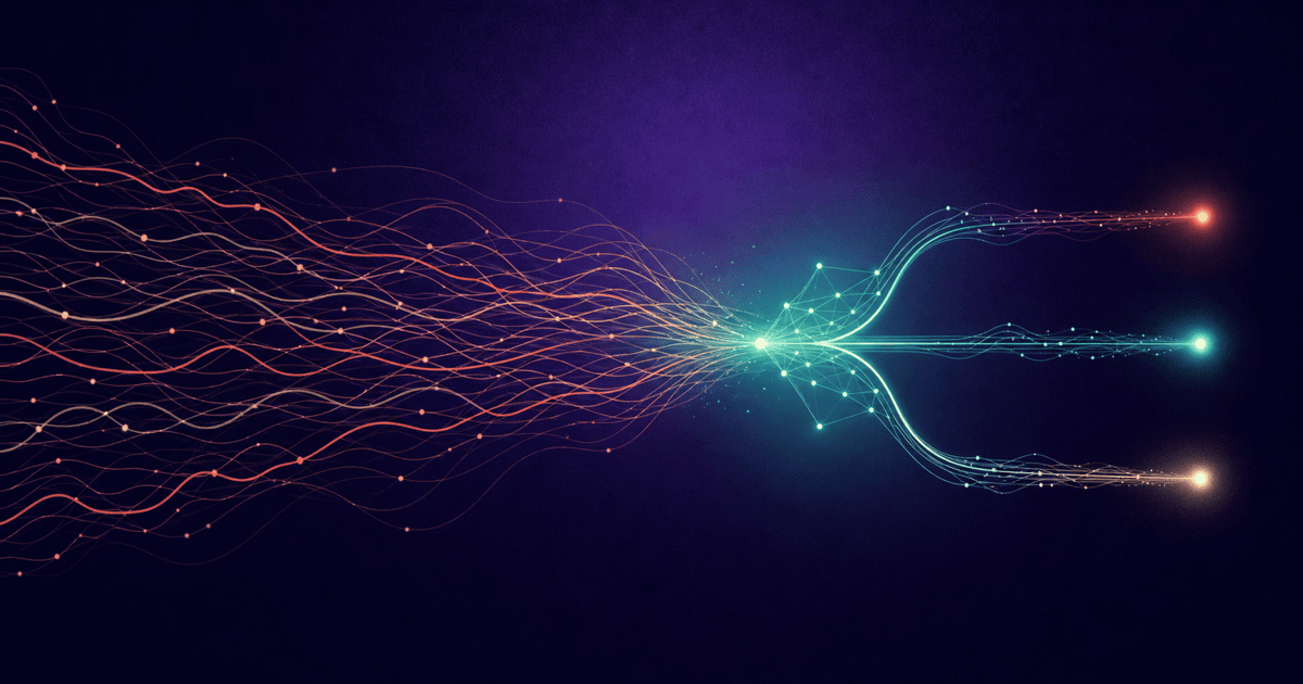 Customer conversation signals converging into a clear insight network and three actions.